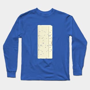 Computer Punch Card (vertical) Long Sleeve T-Shirt